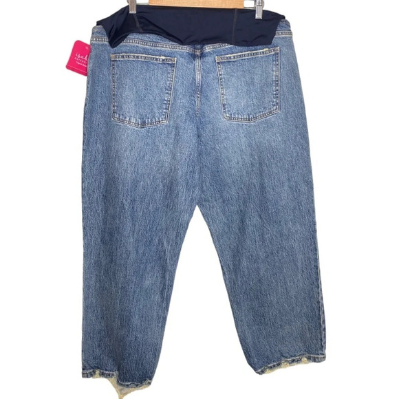 ✨NWT Isabel Maternity Medium Wash Vintage Straight Over Belly Jeans Plus Size 16 - Picture 10 of 12